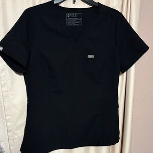 Figs Women's Black Short Sleeve Scrub Top